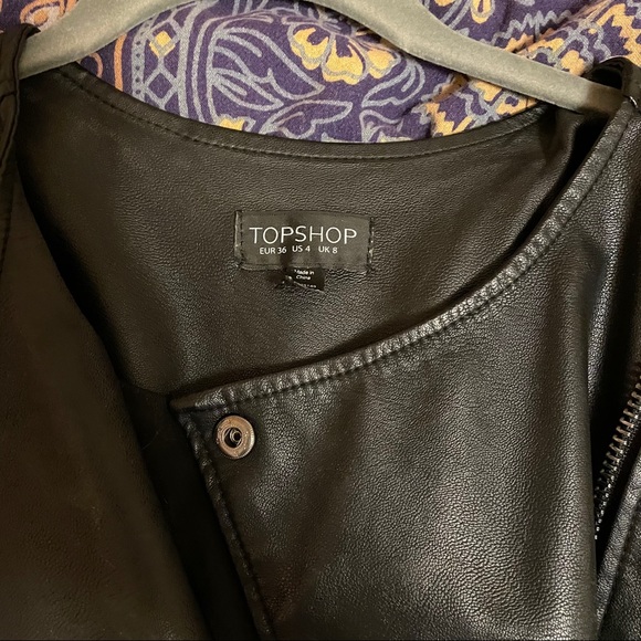 TOPSHOP LEATHER JACKET - Picture 2 of 3